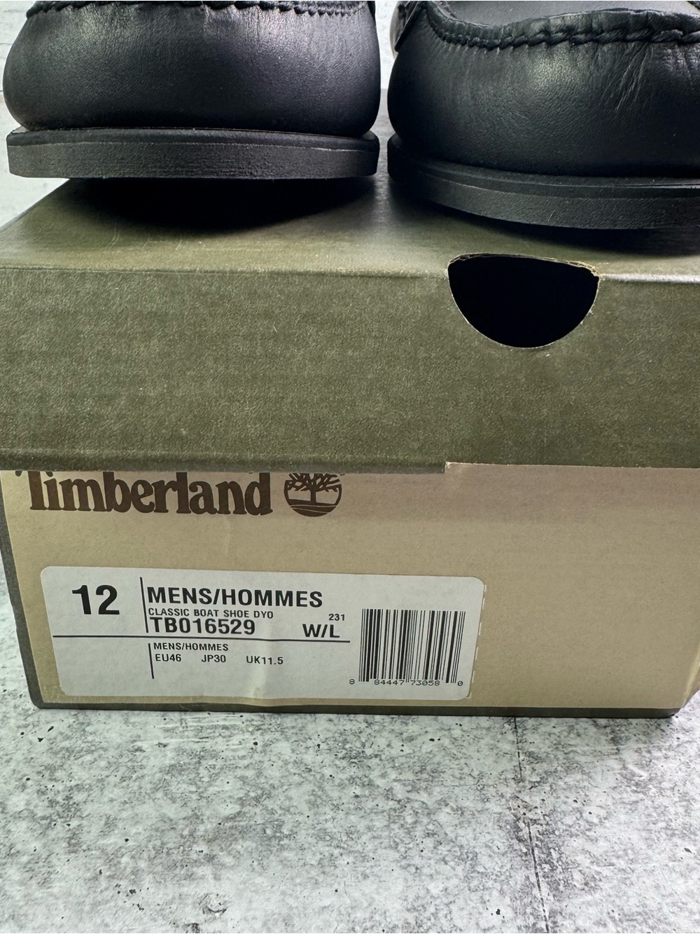 Timberland Custom Classic 2-Eye Leather Boat Shoes Black Men's Size 12 NIB KHH - Picture 9 of 9